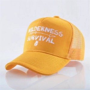 Priontáil saincheaptha cadás buí suede bróidnéireacht struchtúrtha 6 phainéal caipíní mogalra painéil caipín baseball caipín trucker hata